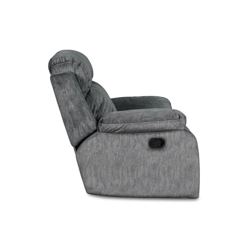New Classic Furniture Furniture Tango Polyester Fabric Glider Recliner in Shadow Gray