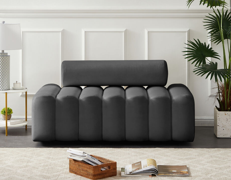 Meridian Furniture Melody Grey Velvet Loveseat