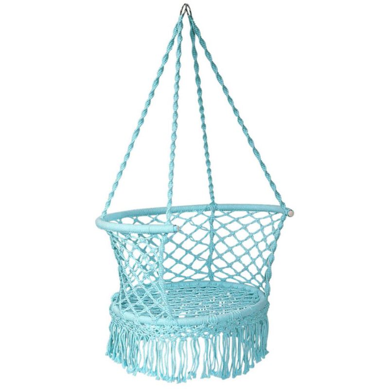 Hanging Hammock Chair with 330 Pounds Capacity and Cotton Rope Handwoven Tassels Design image number 1