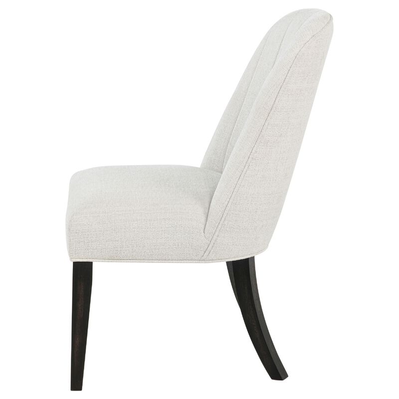 Lina Dining Side Chair Set of 2, Cream Upholstery, Brunished Black image number 4