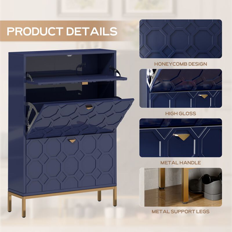 46.6 in. H x 31.5 in. W. MDF Shoe Storage Cabinet 24-Pair image number 4