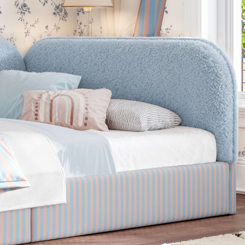 Kekges Teddy Boucl&eacute; Upholstered Kids Daybed Frame image number 3