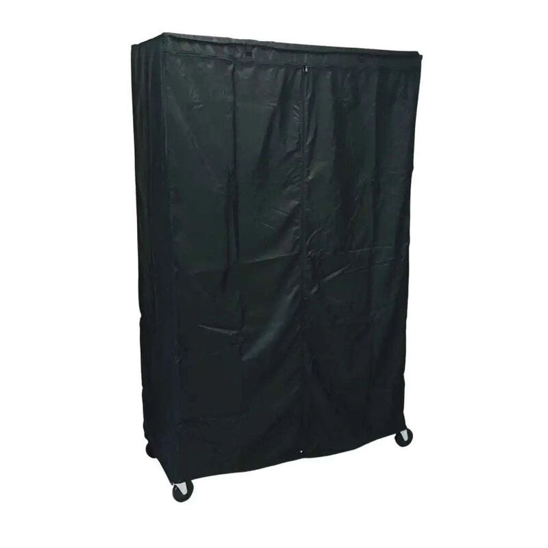 Storage Shelving Unit Cover, fits racks 48"W x 24"D x 72"H in Black
