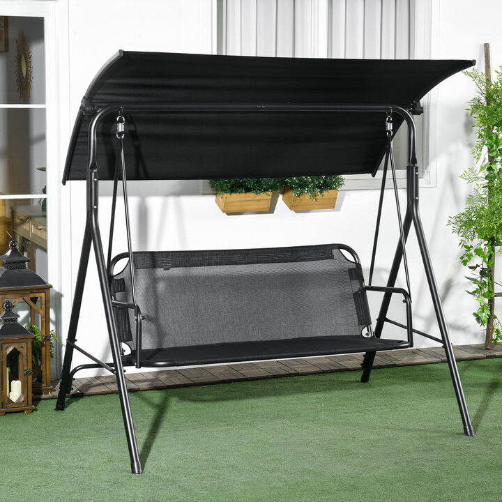 Hivvago Patio Swing Chair with Steel Frame and Adjustable Canopy