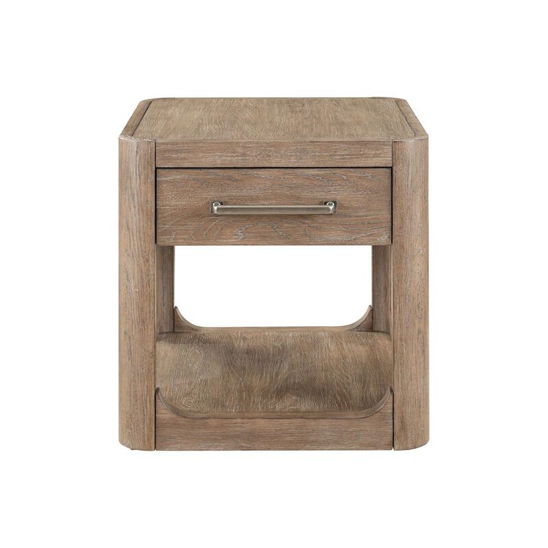 Liberty Furniture Living Room End Table Contemporary with Storage Drawer - Burnished Clay Oak Wood image number 2