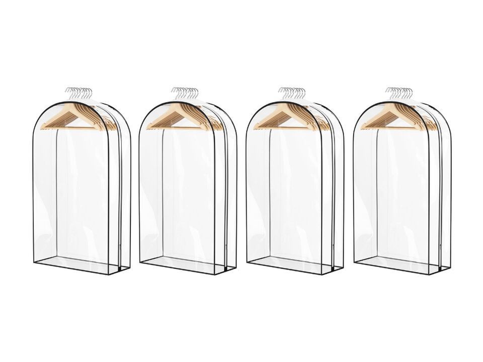 Clear Garment Bags for Hanging Clothes | 10" Gusseted Suit Bags for Closet Storage
