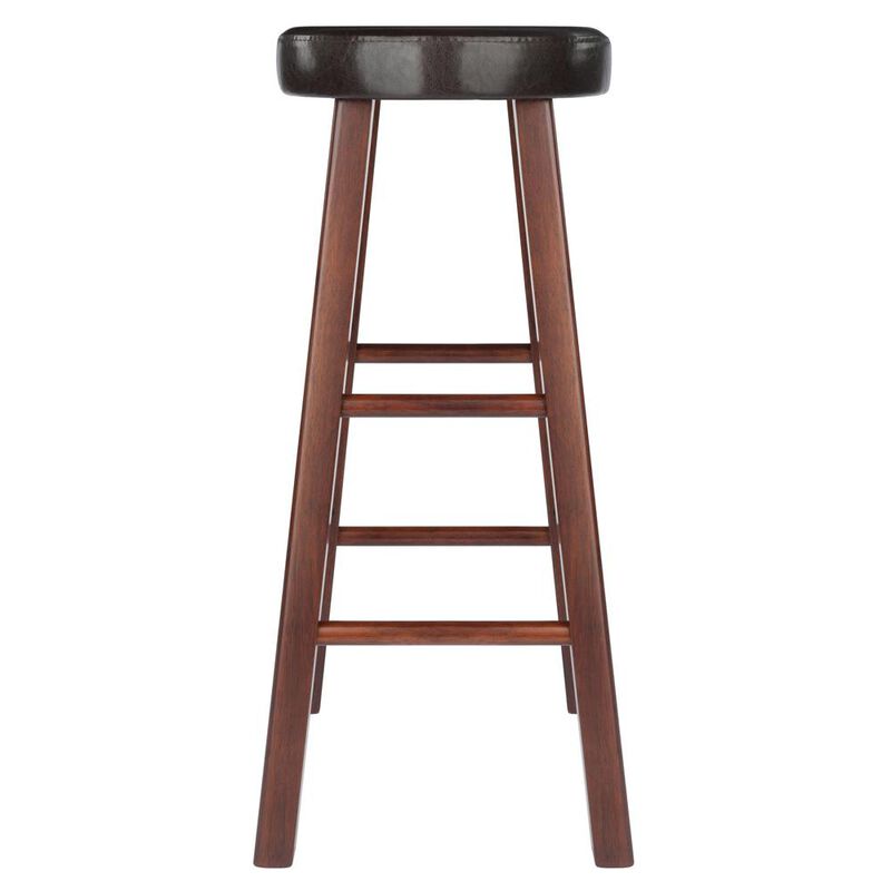 Maria Cushioned Bar Stool, 2-Pc Set, Espresso & Walnut