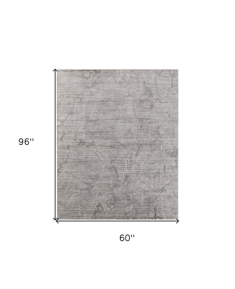 HomeRoots Abstract Hand Woven Worn Faded Area Rug image number 3