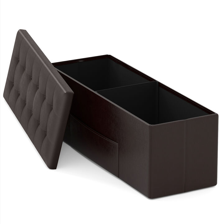 Multi-Use Folding Ottoman Bench with Storage and Footrest