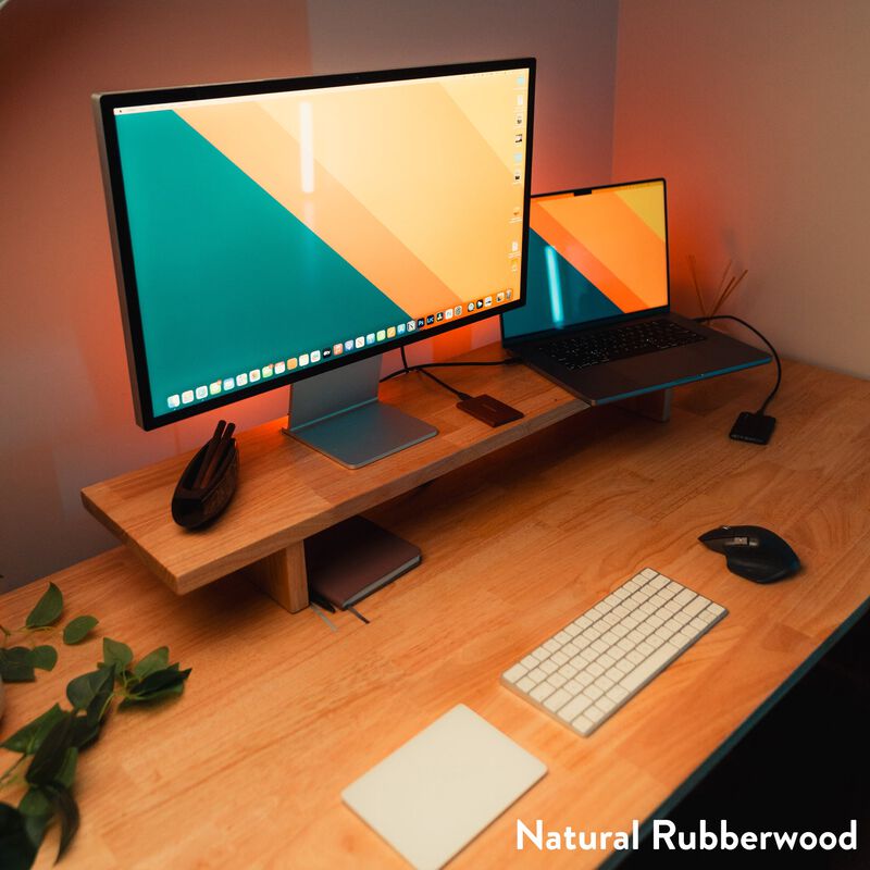 Desky Dual Rubberwood Sit Stand Desk image number 7