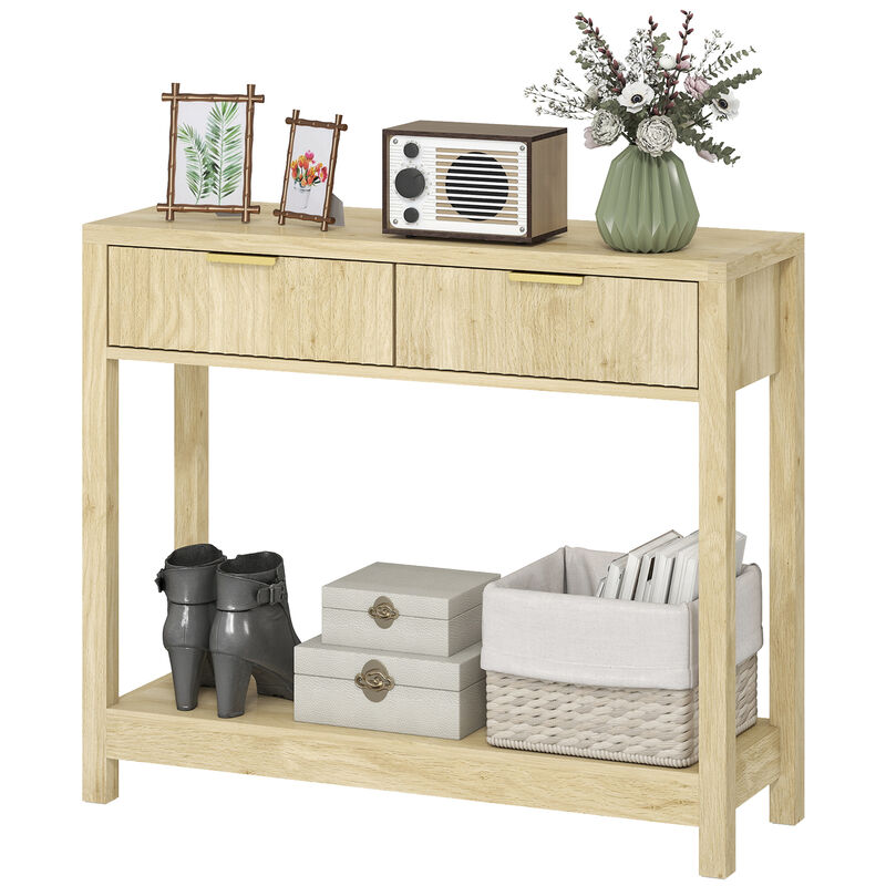 Hivvago 35" Entryway Console Table with Drawer and Shelf image number 0