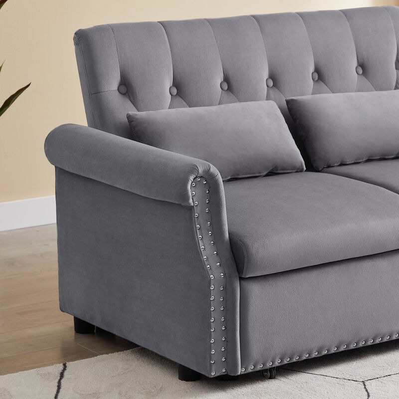 Streamdale Convertible Loveseat Sleeper Sofa with Pillows