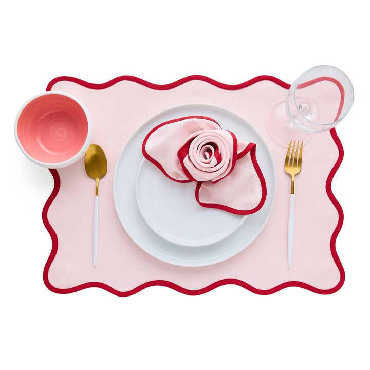 Linen Placemats - Giselle Scallop Edge