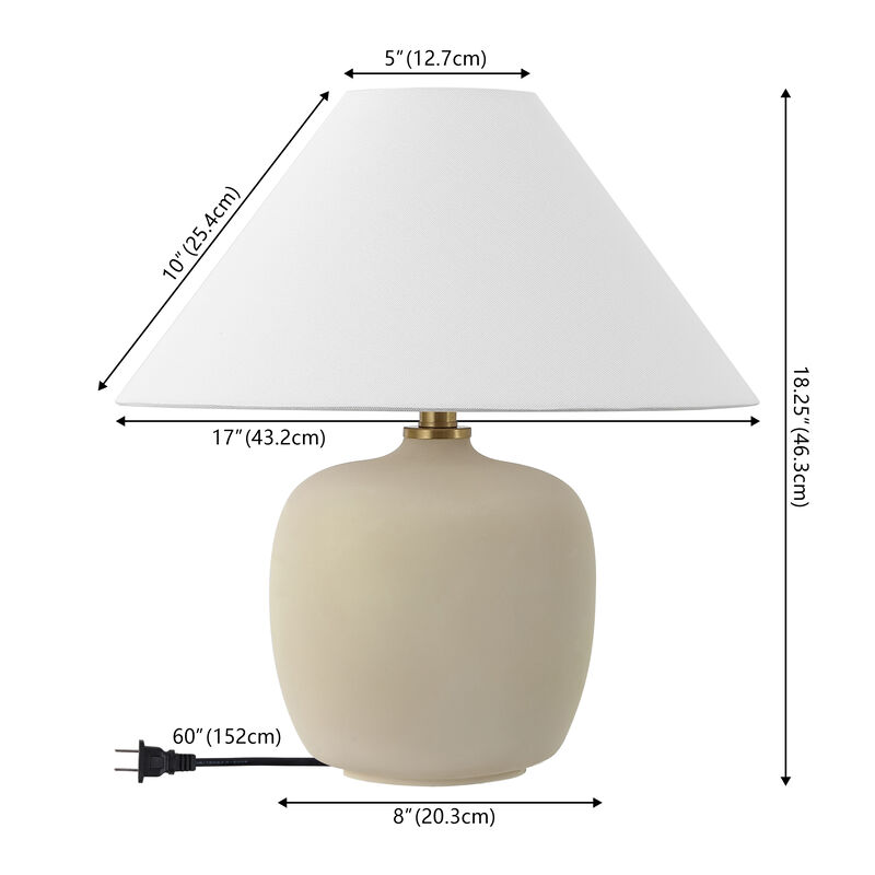 Delphi 18.25" Minimalist Scandinavian Resin/Iron LED Table Lamp