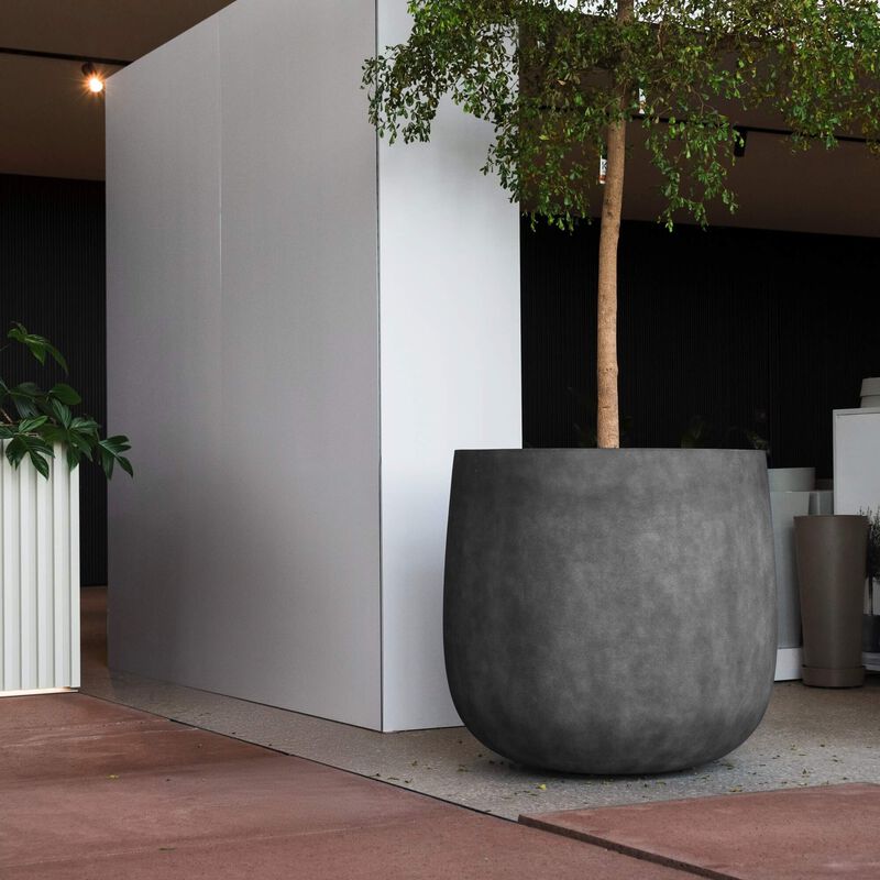 COSAPOTS Mondo Large Planter - Fiberglass Indoor/Outdoor and Weather-Resistant Round Planter