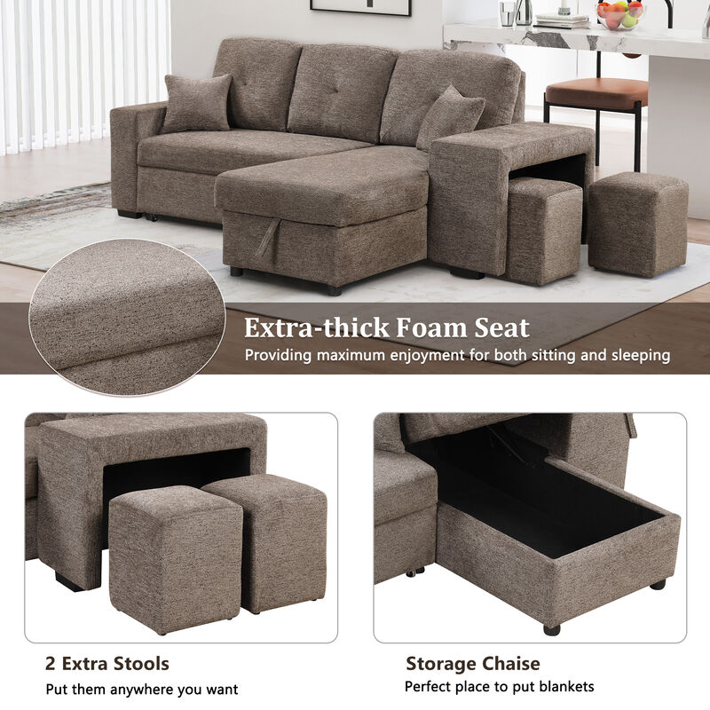 Merax Reversible Sleeper Sectional Sofa Bed