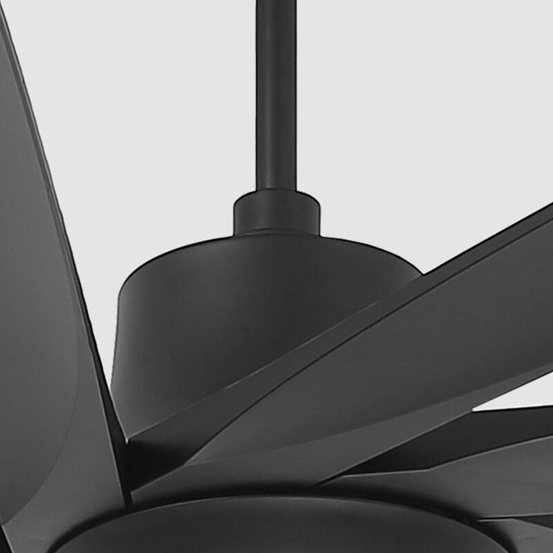 100" Modern Matte Black Reversible Dimmable Aero Blade Ceiling Fan with Light and Remote image number 7