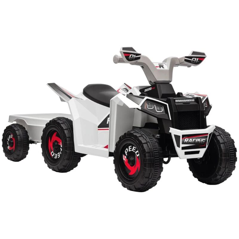 BreeBe 6V Electric Toy Car with Back Trailer, Forward Backward, Wear-Resistant Wheels image number 0