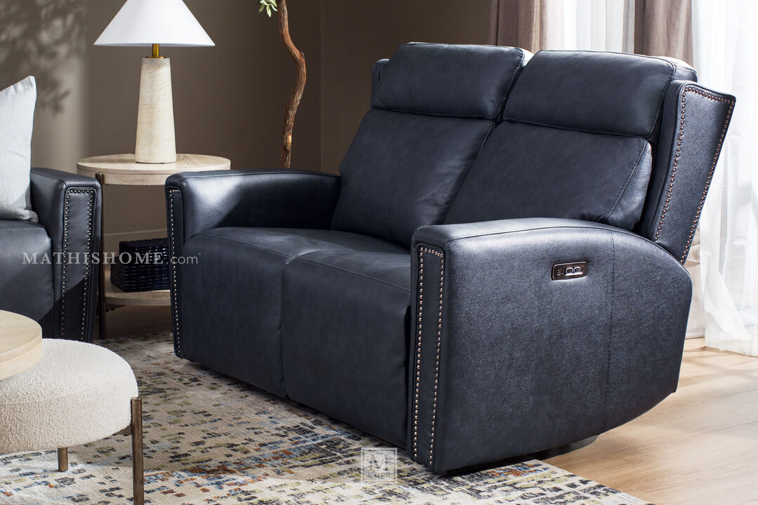 Alexander Leather Power Loveseat