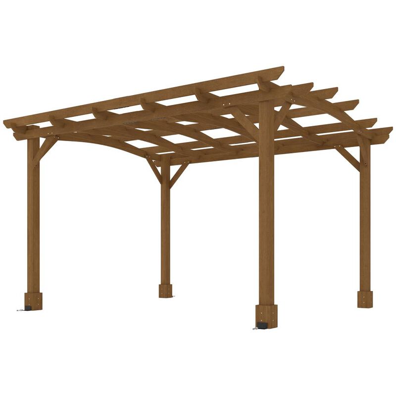 Hivvago 10x12 Outdoor Wood Pergola Gazebo with Trellis image number 0