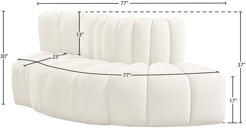 Meridian Furniture Arc Cream Velvet Modular Sofa image number 7