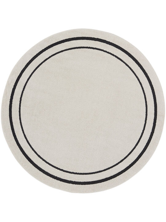 Nourison Essentials NRE02 Ivory/Black 6' x Round Rug