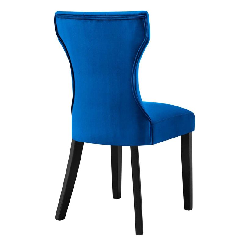 Modway Silhouette Velvet Set of 2 Dining Chairs with Navy Finish EEI-5014-NAV image number 6