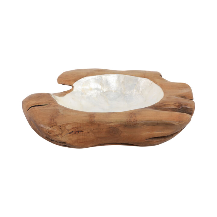 12" Teakwood Bowl W/Capiz