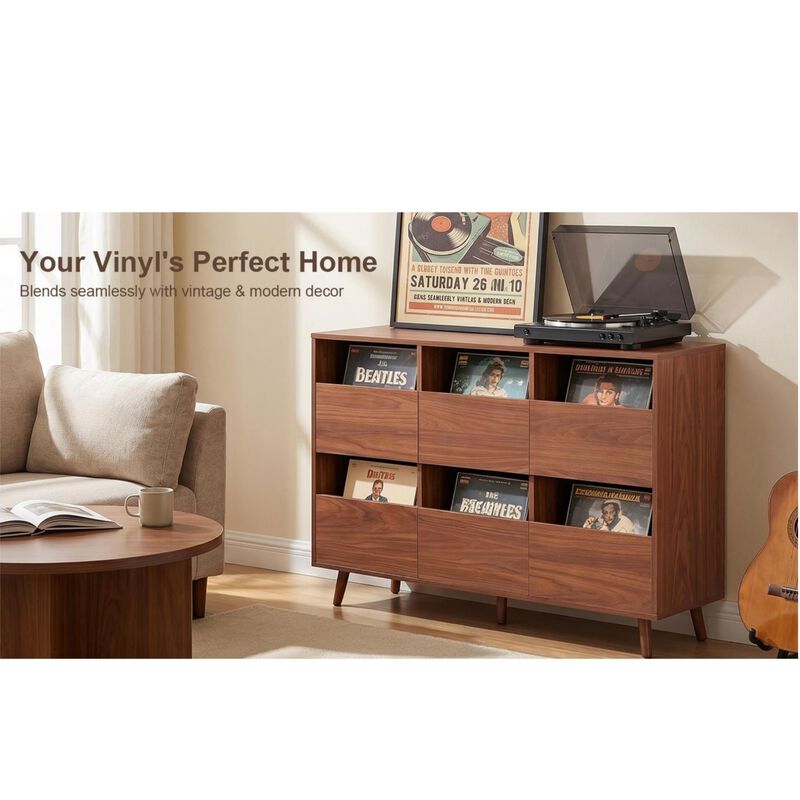 Flukro Vinyl Record Storage Media Console Cabinet image number 8