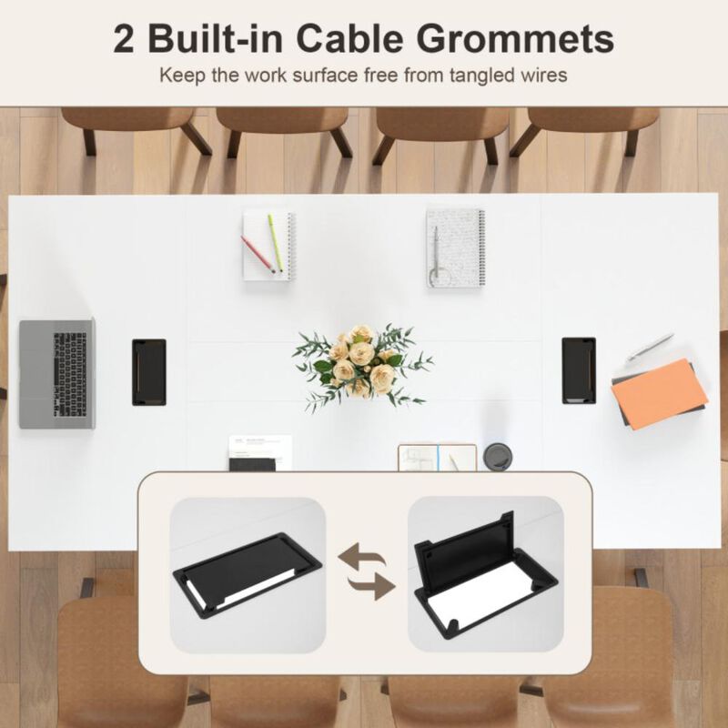 Hivvago 8 Feet Conference Room Table Large Meeting Table Seats up to 10 People