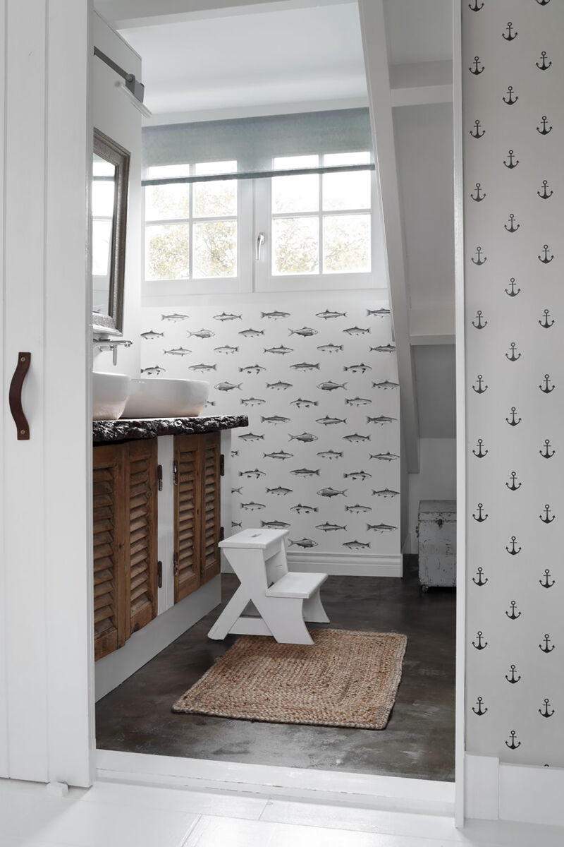Fiyero Off White Fish Wallpaper (Set of 2) image number 1