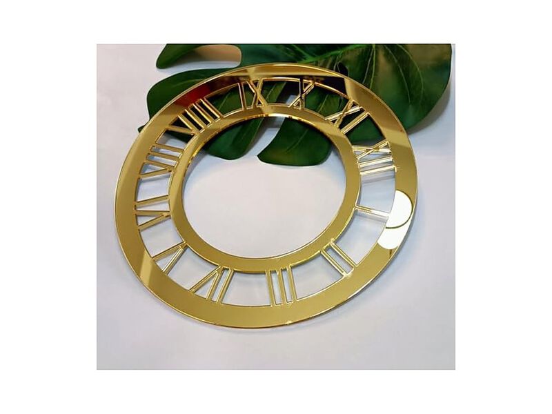 Set Gold Mirrored Acrylic Mirror Plate Wall Clock 20 Cm Home Decor image number 3