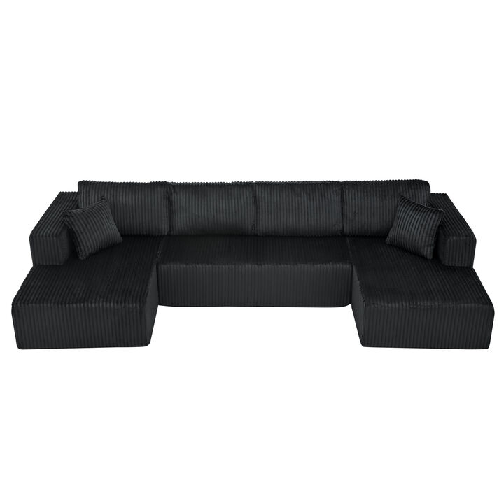 Sudvir 132" U-Shaped Modular Sectional Sofa