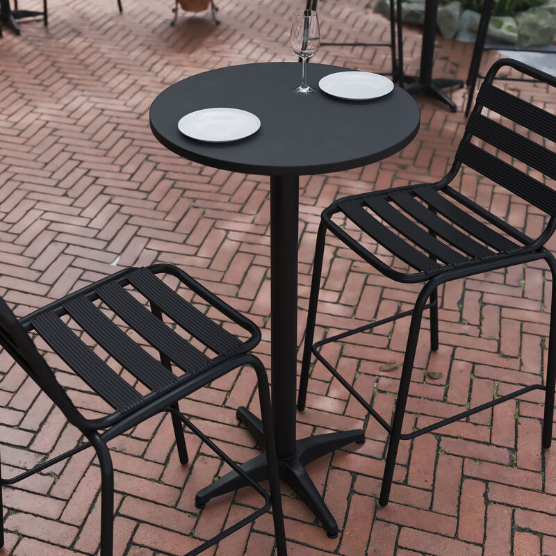 Flash Furniture Round Bar Table for Indoor or Outdoor Use image number 2