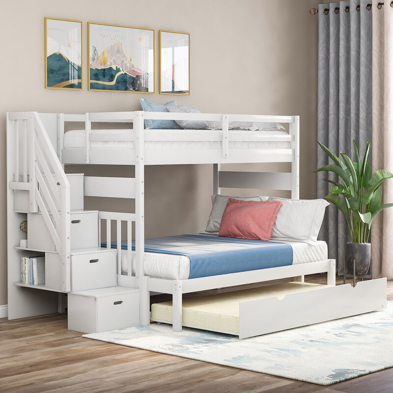 Merax Full Bunk Bed with Twin Size Trundle