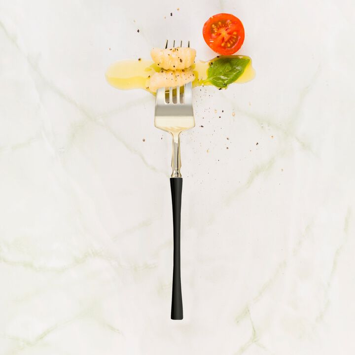 Gold with Black Handle Moderno Plastic Dinner Forks (240 Forks)