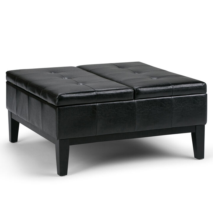Simpli Home Dover Square Coffee Table Storage Ottoman