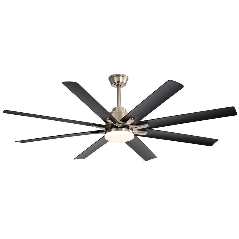 52-Inch Smart Ceiling Fan With Lights, 6 Wind Speed With 8 Black ABS Blades, Voice Remote image number 0