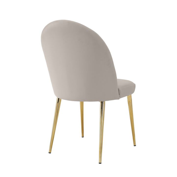 Pangea Home Gold Vera Chair Faux Leather Sand- Set Of 2