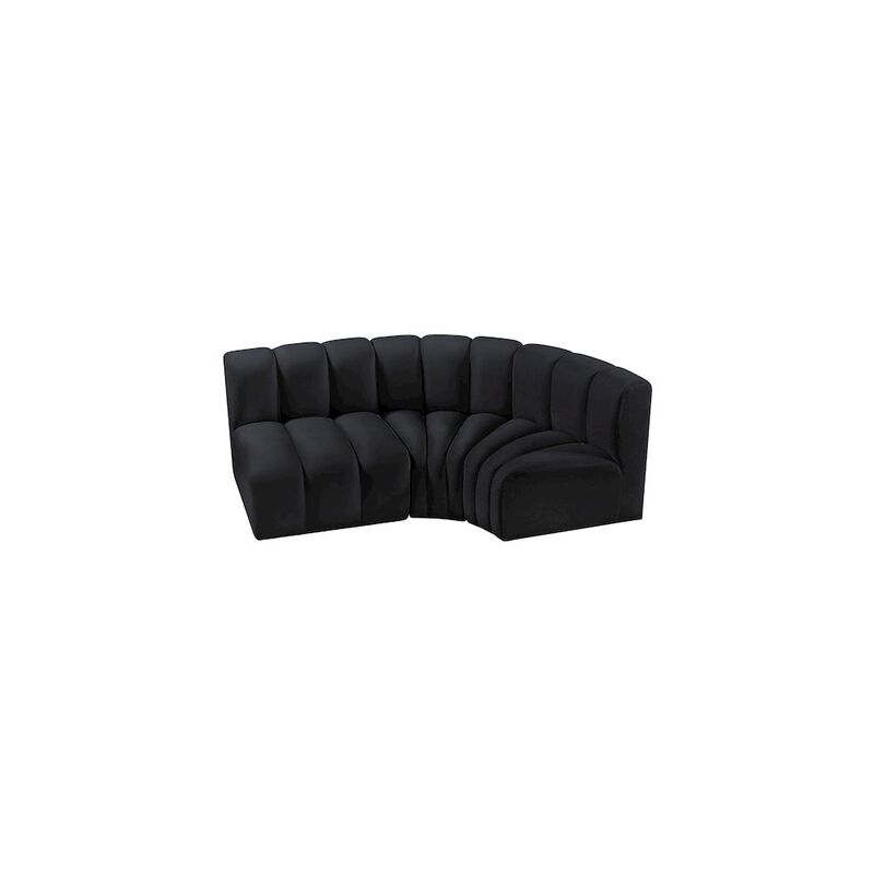 Meridian Furniture Arc Black Velvet Modular Sofa