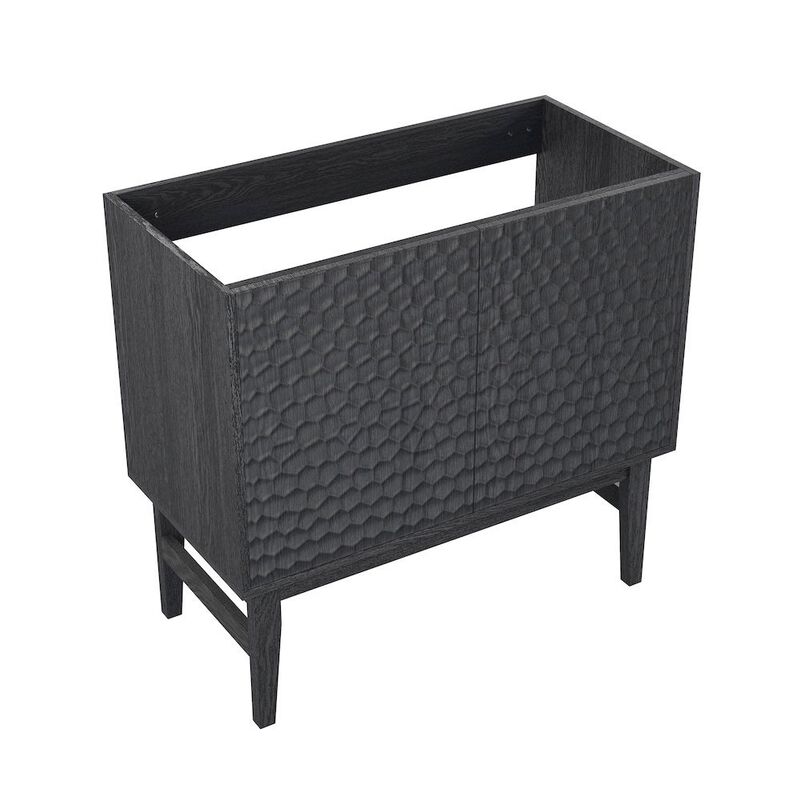 Bosse 36" Freestanding Bathroom Vanity Cabinet without Top in Black Oak image number 2