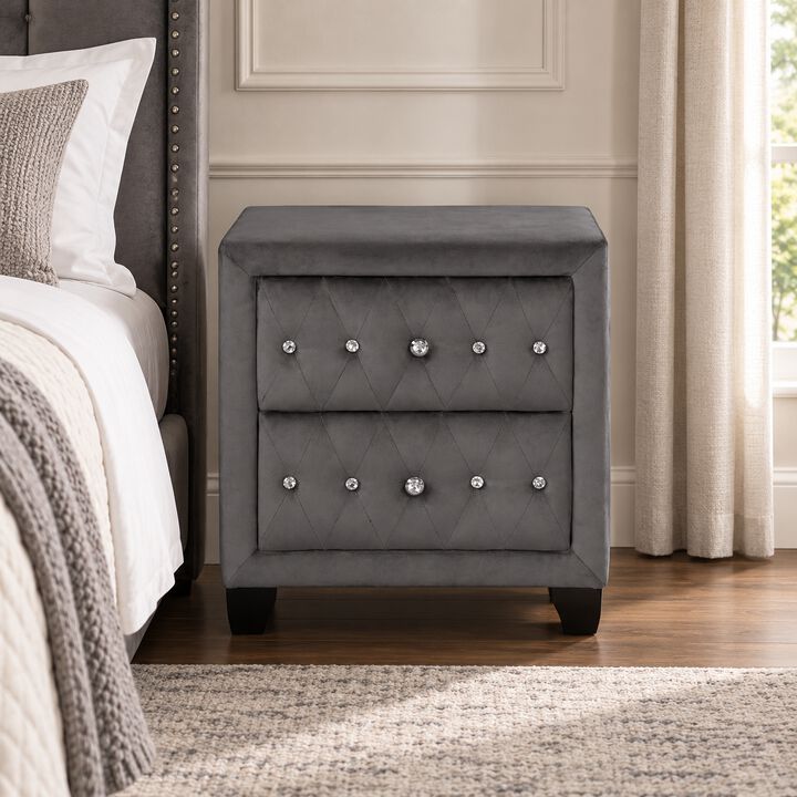 Ceralissiq Tufted 2-Drawer Nightstand