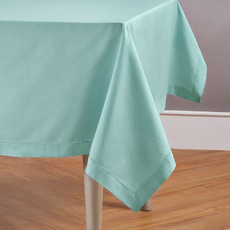 Solino Home Cotton Linen Hemstitch Tablecloth &ndash; Handcrafted, Machine Washable, Perfect for Holiday and Everyday Dining