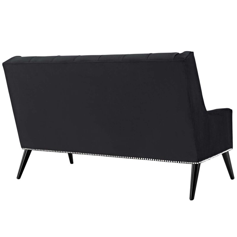 Modway Peruse Velvet Loveseat in Black image number 2