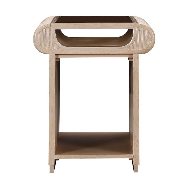 Michael Amini West Kensington End Table - Sea Salt Caramel
