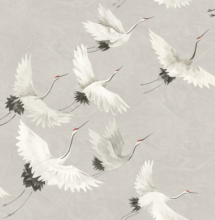 Windsong Grey Crane Wallpaper