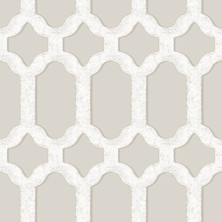 Chervil Light Grey Trellis Wallpaper