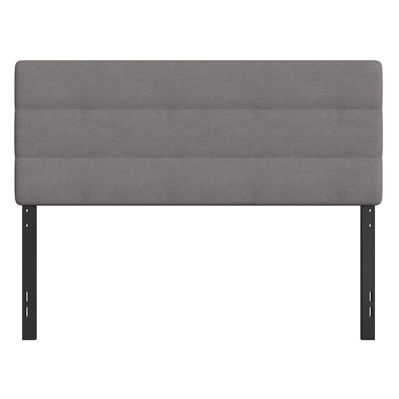 Flash Furniture Queen Channel Stitched Fabric Upholstered Headboard, from 44.5" to 57.25" - Gray image number 4