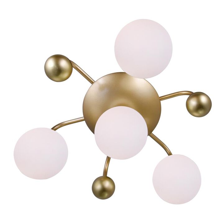 Element 4 Light Flush Mount With Sun Gold Finish