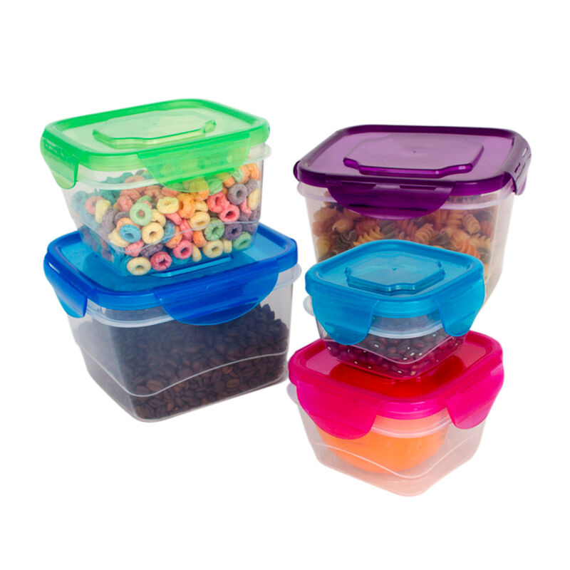 Plastic Jumbo Square Food Storage Container Set - 5 Container Set